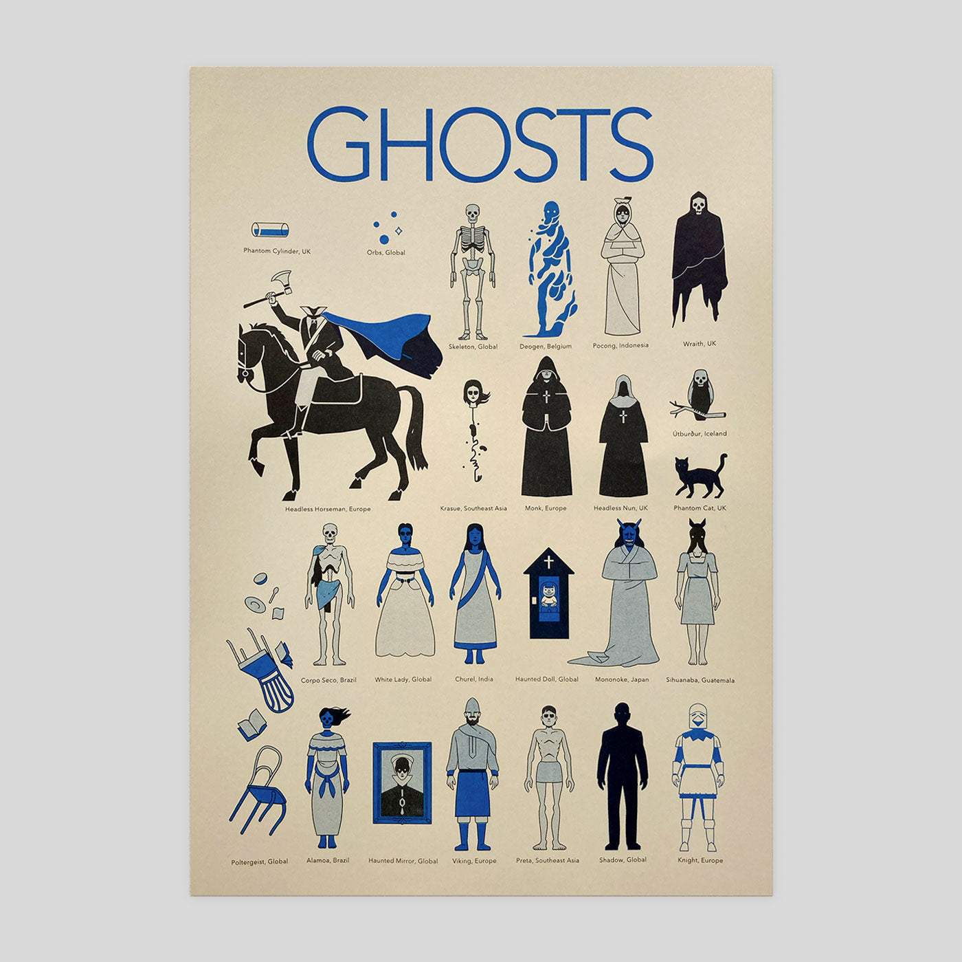 Ghosts A3 Risograph Print | Adam Allsuch Boardman