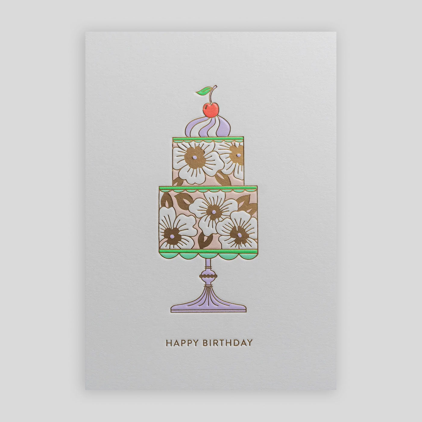 Hannah Werning For Lagom | Happy Birthday Floral Cake Card