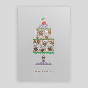 Hannah Werning For Lagom | Happy Birthday Floral Cake Card