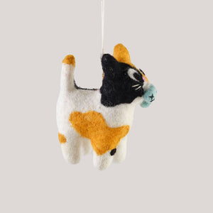 Elliot Kruszynski for Wrap | 'Dwight Cat With Fish' Felt Decoration