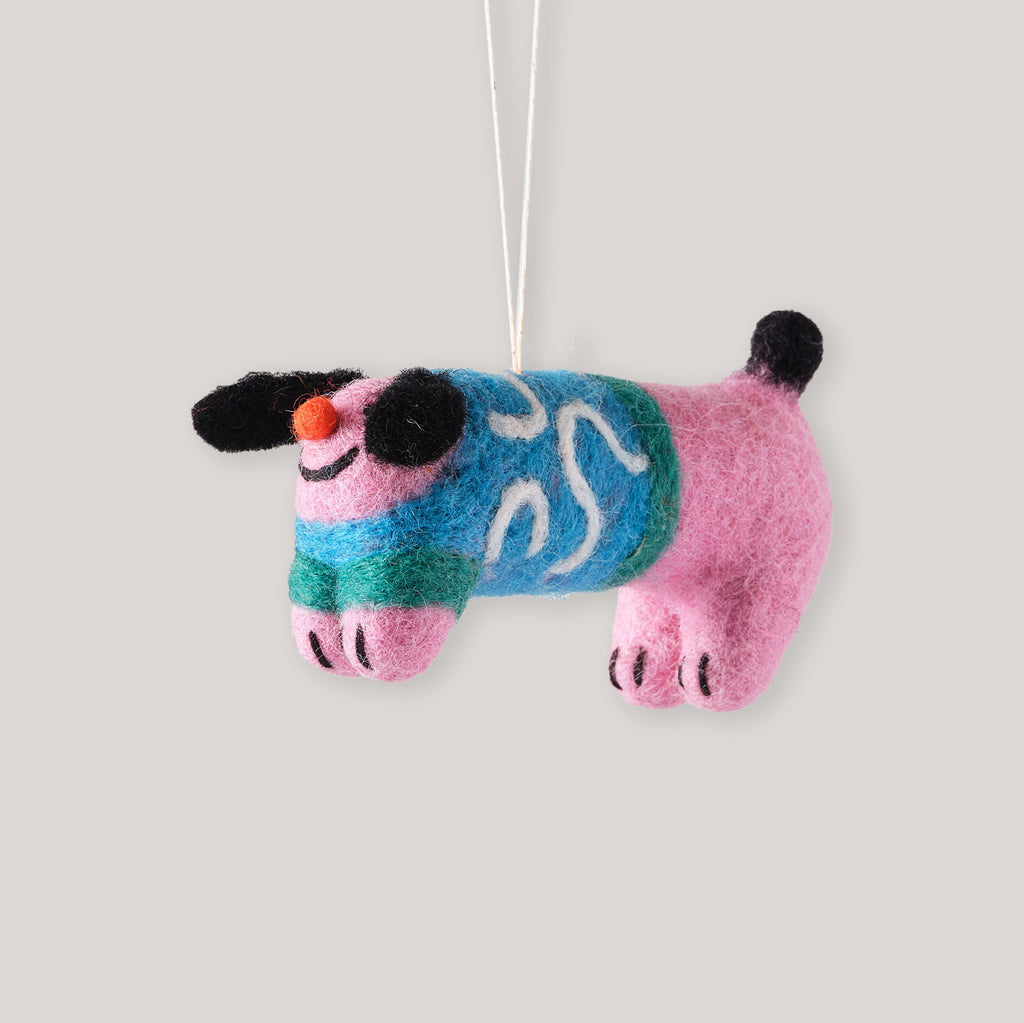 Cari Vander Yacht for Wrap | 'Stumpy Dog With Abstract Jumper' Felt Decoration