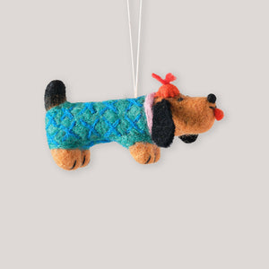 Cari Vander Yacht for Wrap | 'Wiener Sausage Dog' Felt Decoration