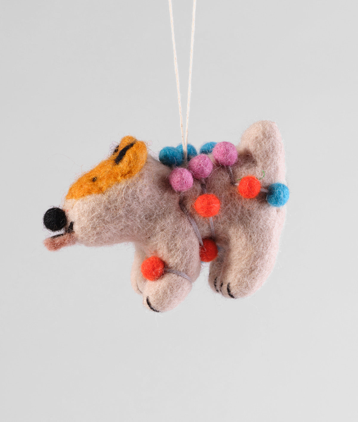 Cari Vander Yacht for Wrap | 'Willa Dog With Baubles' Felt Decoration