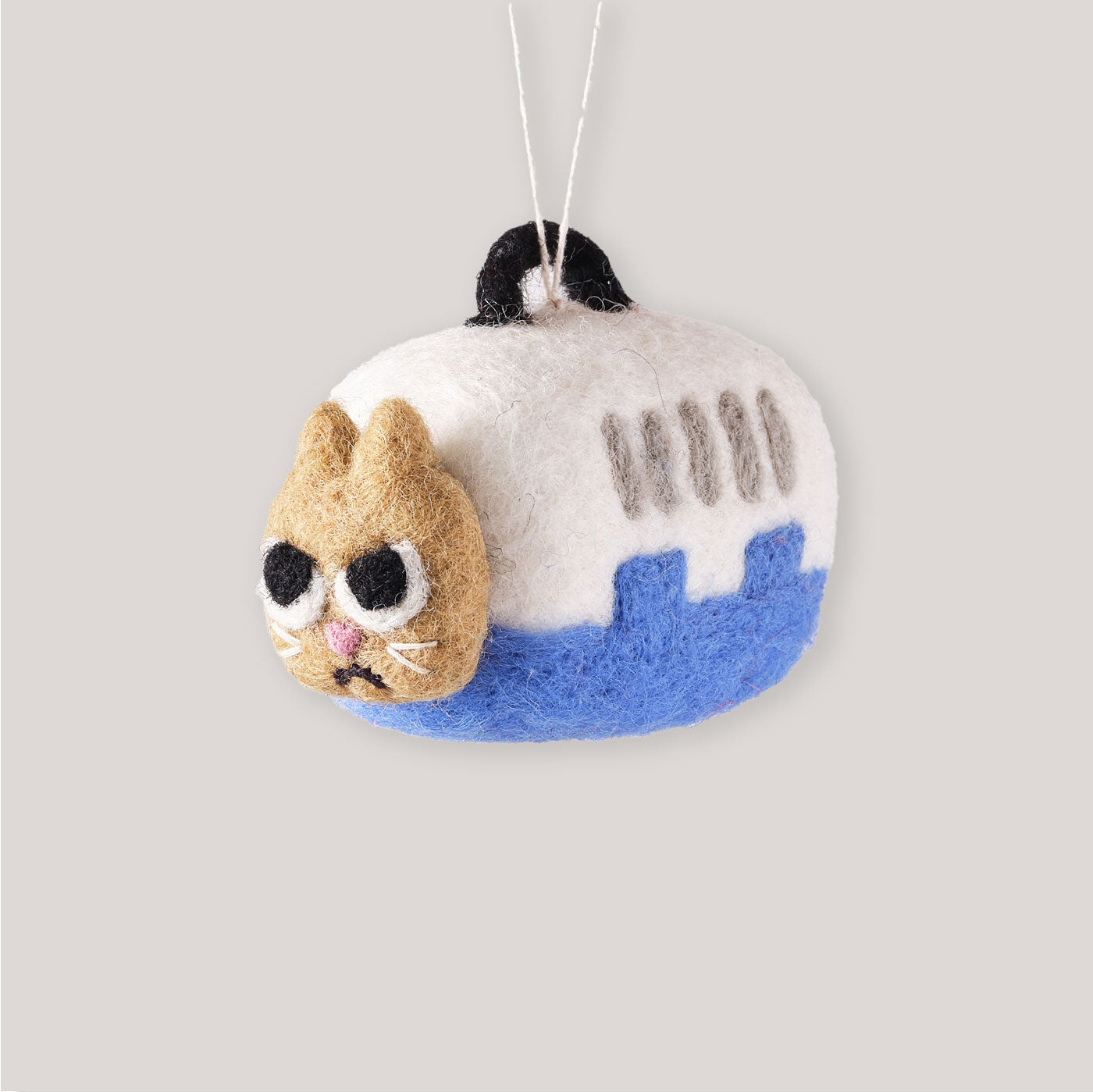 Elliot Kruszynski for Wrap | 'Coco Cat In Carrier' Felt Decoration