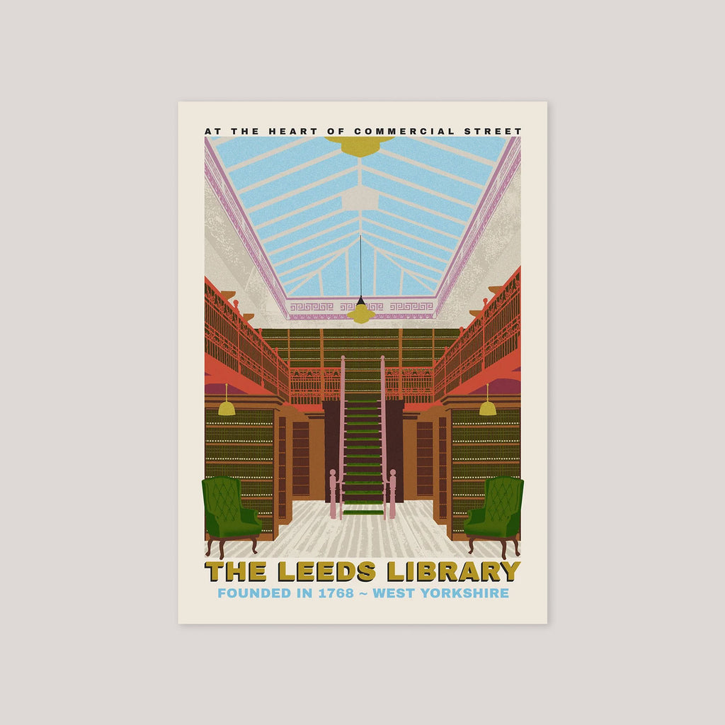 Leeds Library A5 Postcard | Ellie Way