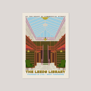 Leeds Library A5 Postcard | Ellie Way