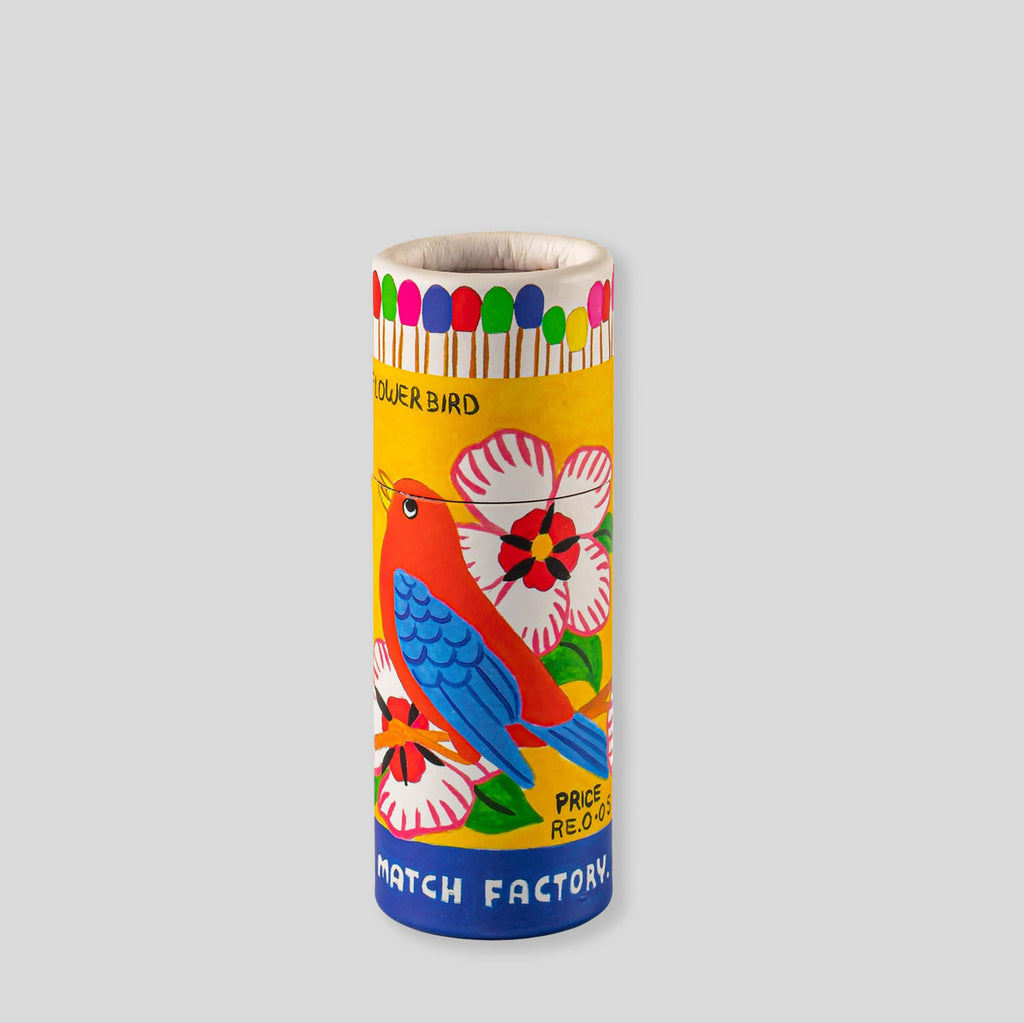 Flowerbird Small Cylinder Matches |  Ariane Butto for Archivist Gallery