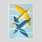 Fly / Swim A3 Risograph Print | Tall Paul Kelly