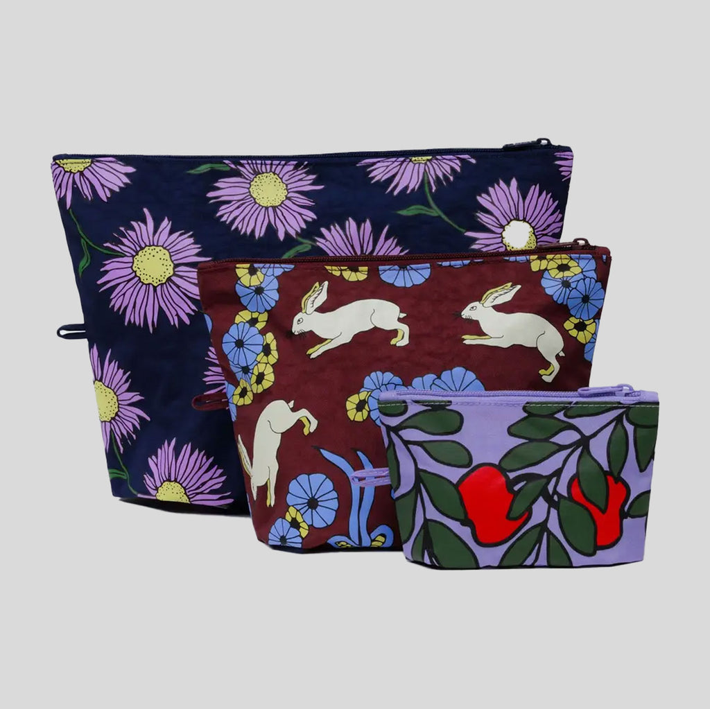 Baggu Go Pouch Set | Night Orchard
