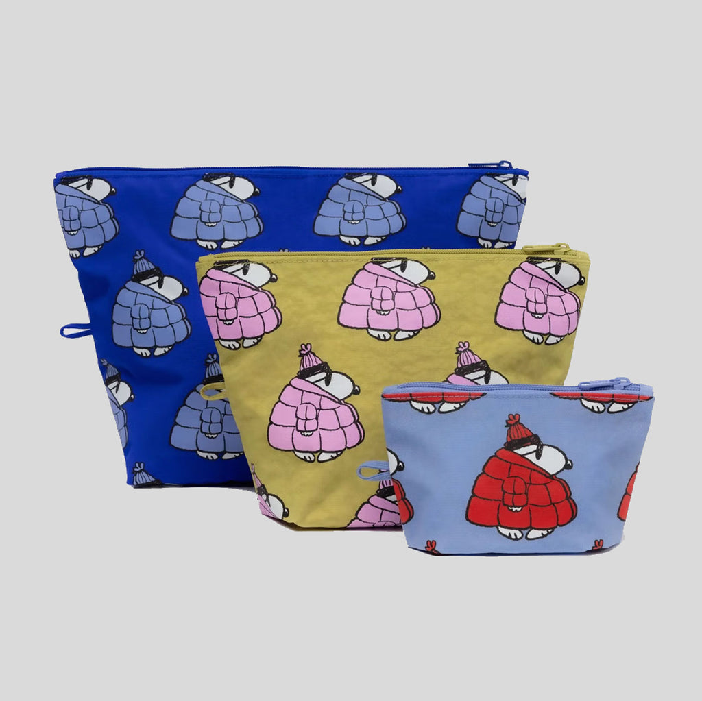 Baggu Go Pouch Set | Puffa Snoopy