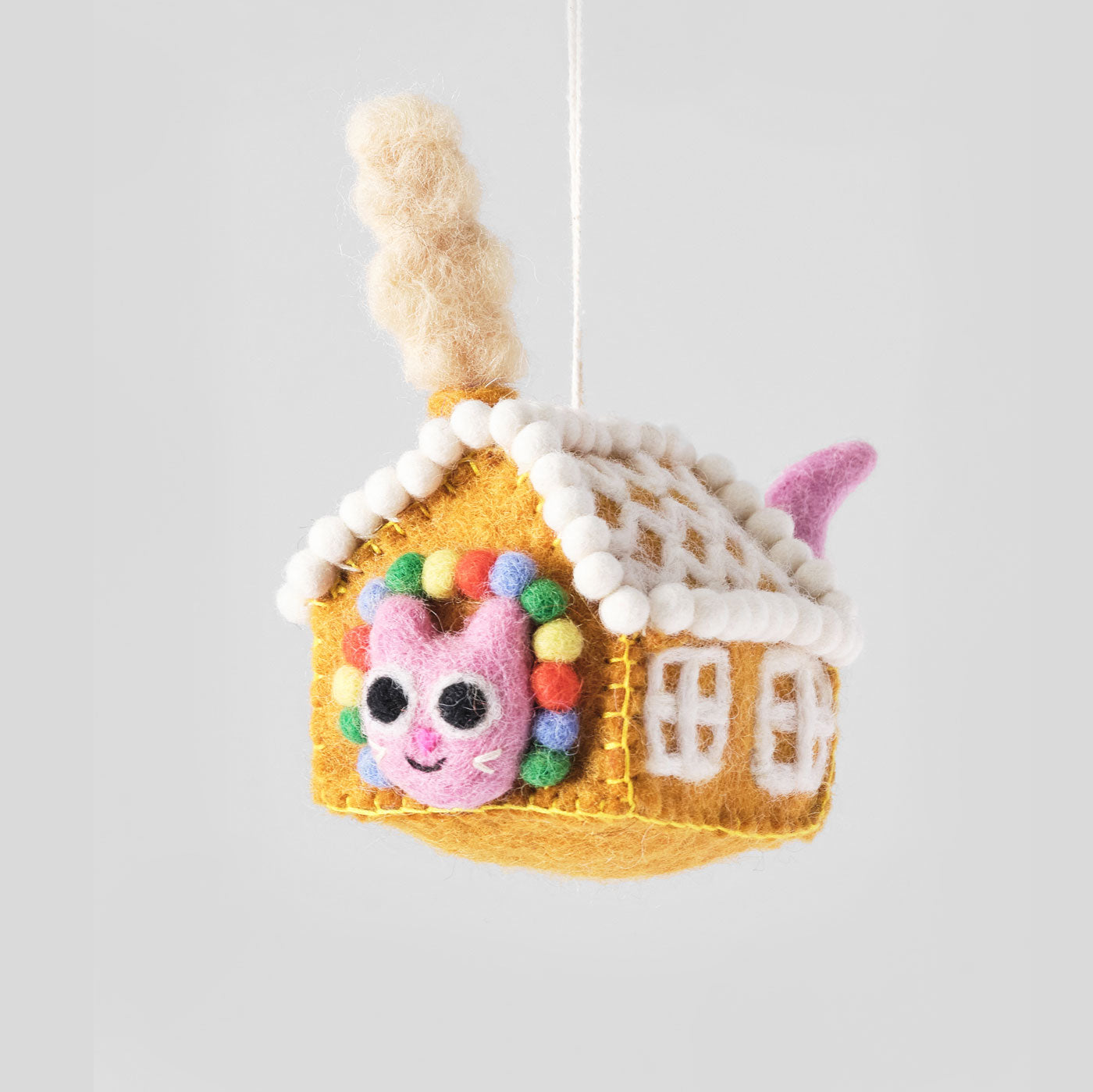 Elliot Kruszynksi For Wrap |Gretel, Cat in Gingerbread House felt Decoration