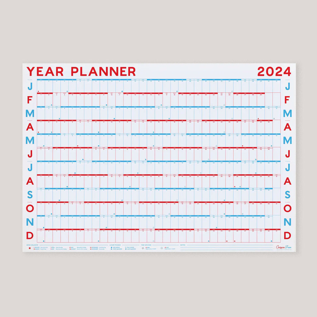 Crispin Finn Wall Planner 2024 | Classic LANDSCAPE format