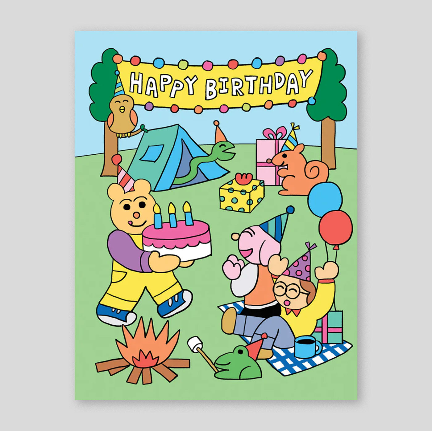 Momoe Narazaki  for Wrap | 'Happy Birthday Picnic Party' Card