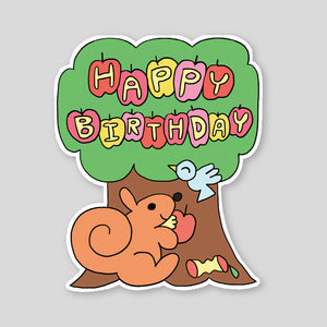 Momoe Narazaki  for Wrap | 'Happy Birthday Squirrel' Card