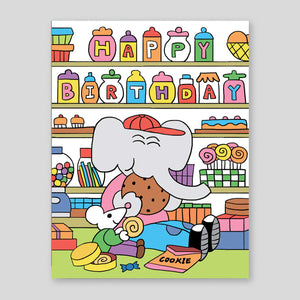 Momoe Narazaki  for Wrap | 'Happy Birthday Sweet Shop' Card