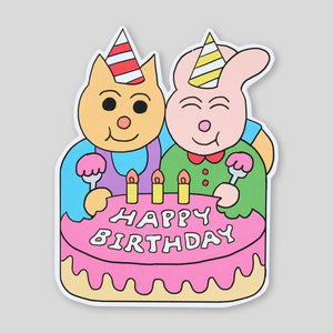 Momoe Narazaki  for Wrap | 'Happy Birthday Friends and Cake' Card
