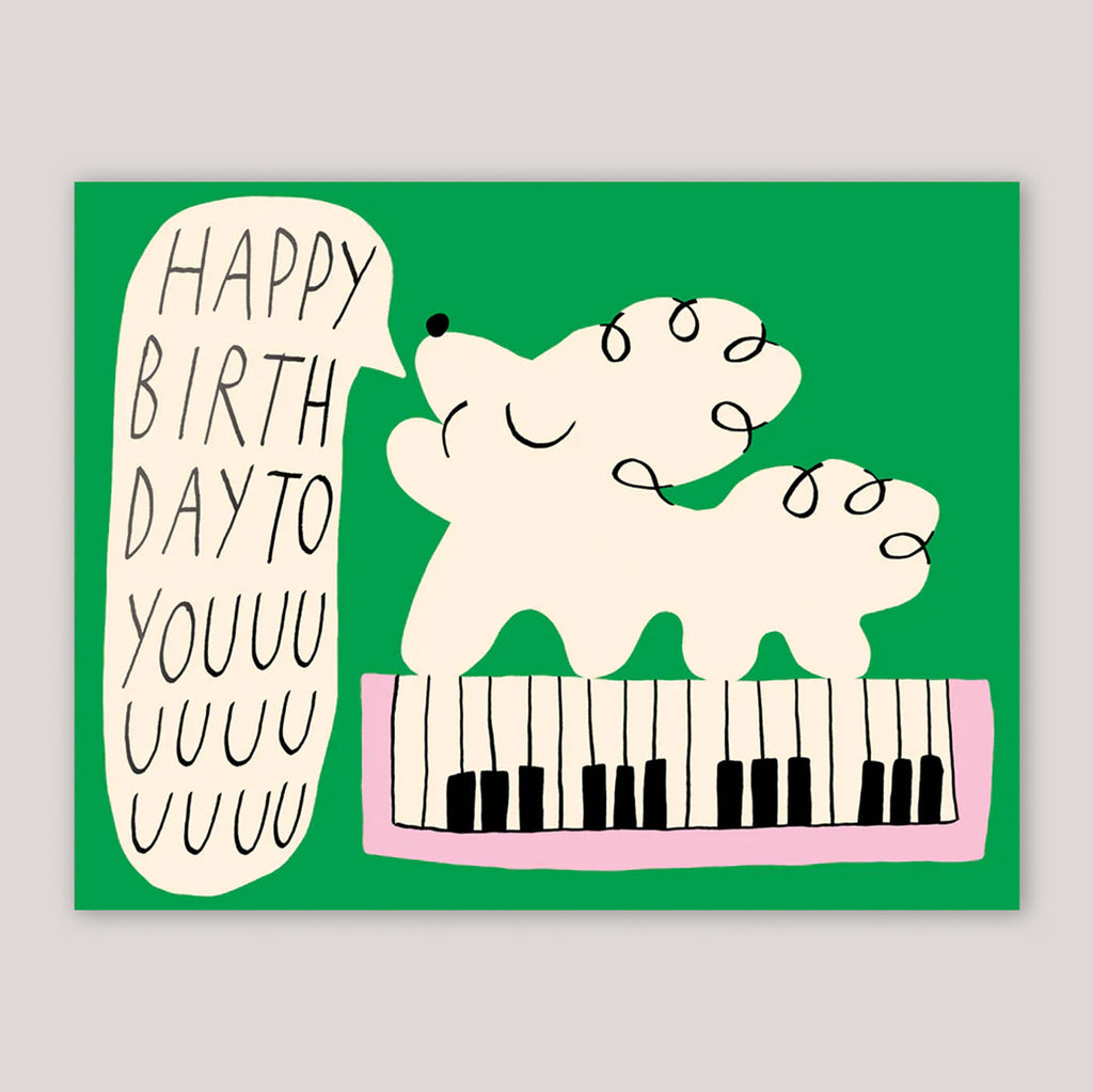 Odile Ferraille For Wrap | Happy Birthday To You Dog & Keyboard Greeting Card