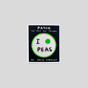 David Shrigley | I Love Peas Embroidered Patch