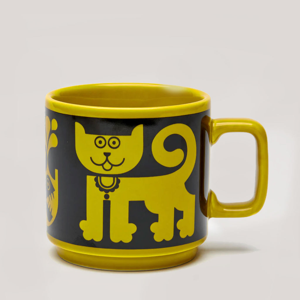 Hornsea x Magpie Mug | Cat & Pirhana Chartreuse