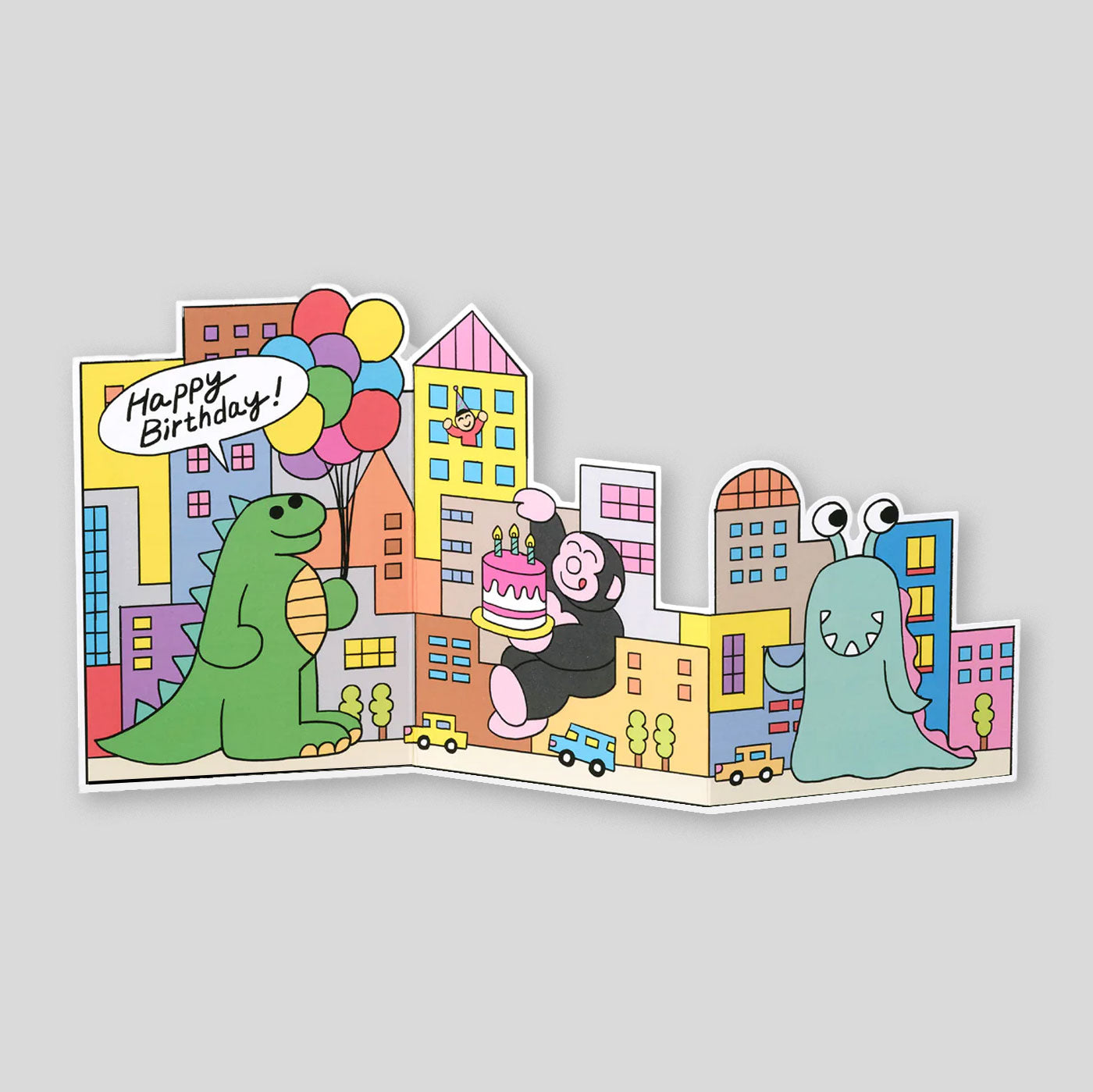 Momoe Narazaki  for Wrap | 'Mega Monsters Birthday' Fold Out Card