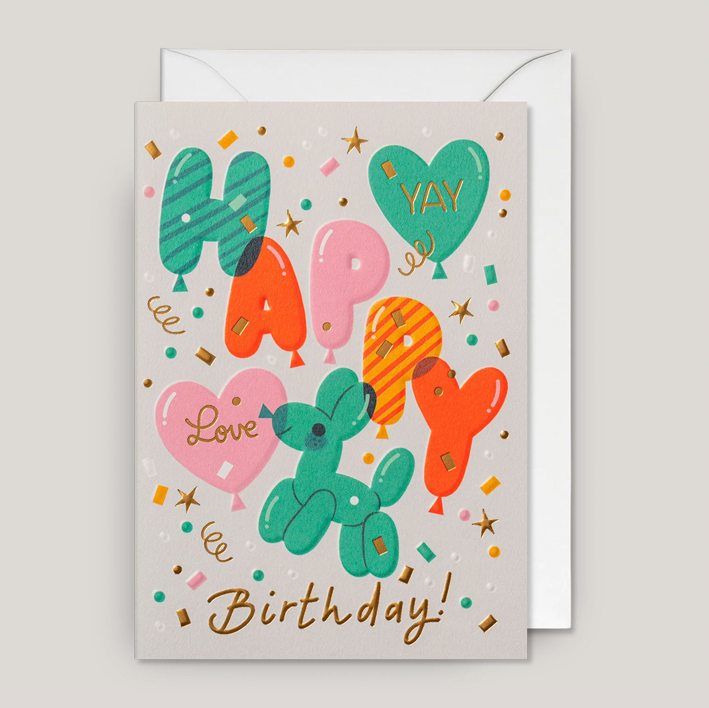 Mei Støyva for Lagom | Happy Birthday Balloons & Confetti Card | Colours May Vary 