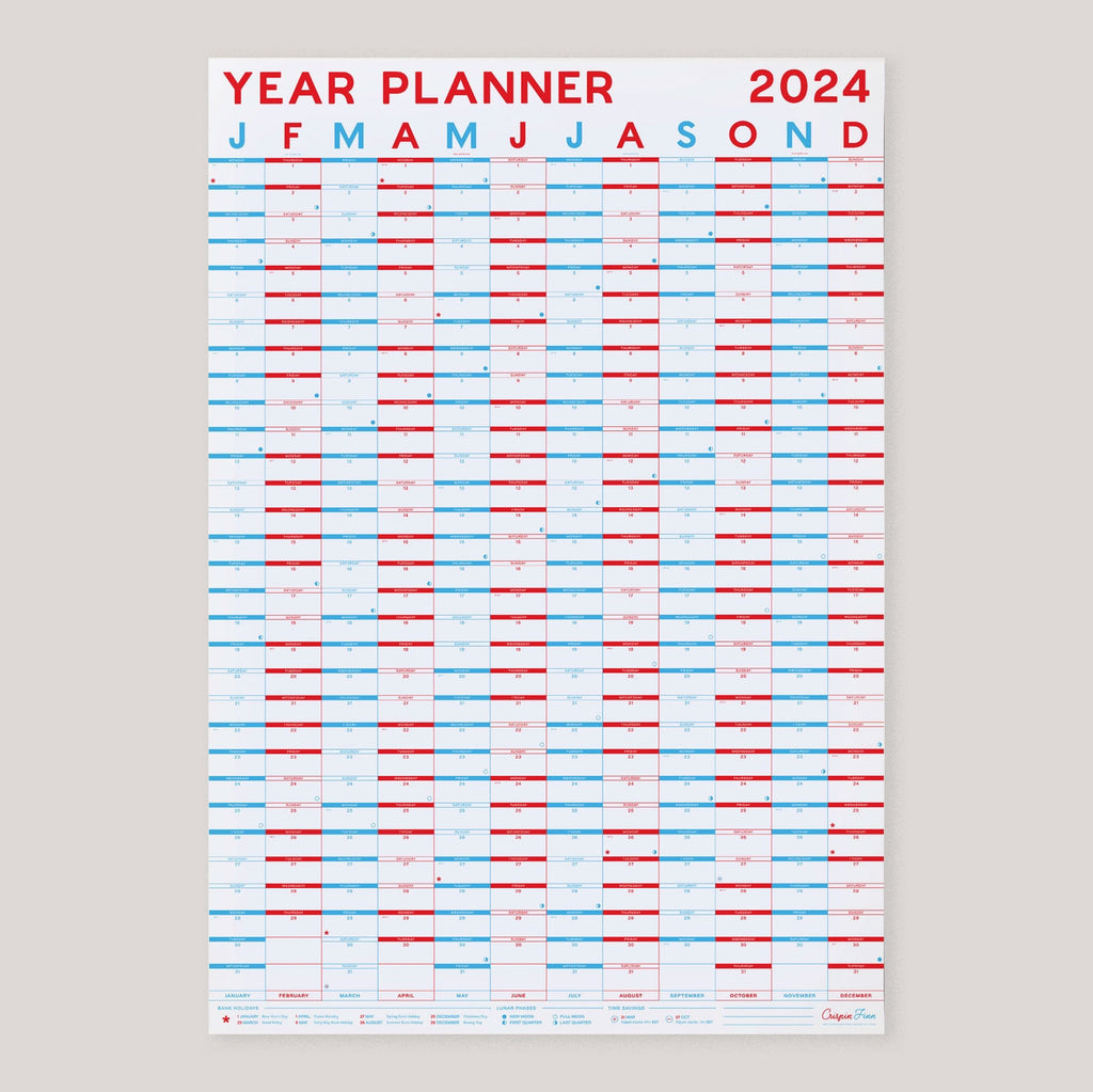Crispin Finn Wall Planner 2024 | Classic PORTRAIT format