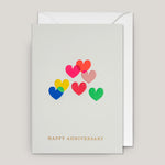 Postco for Lagom | Happy Anniversary Colourful Hearts Card | Colours May Vary 