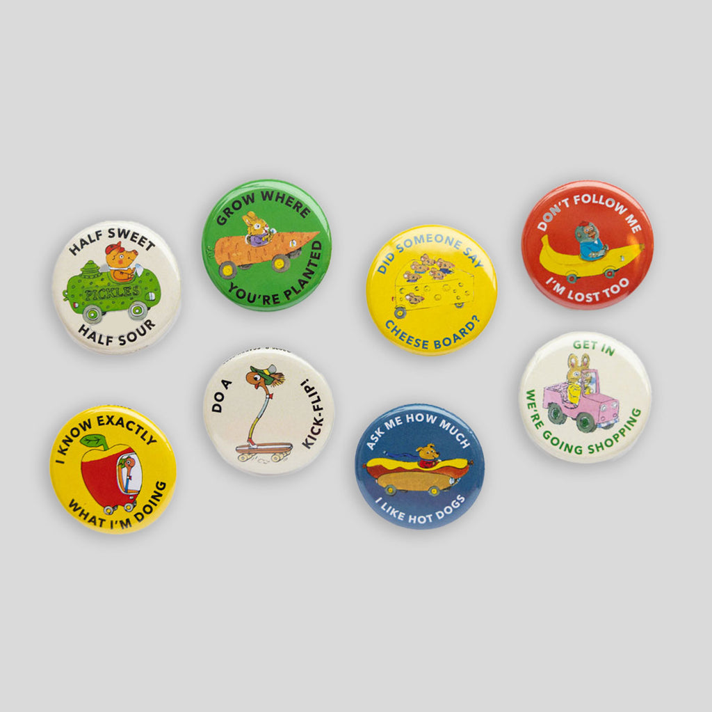 3P4 X Richard Scarry®  | Button Badge Lucky Dip (Cars and Trucks) x 1 piece