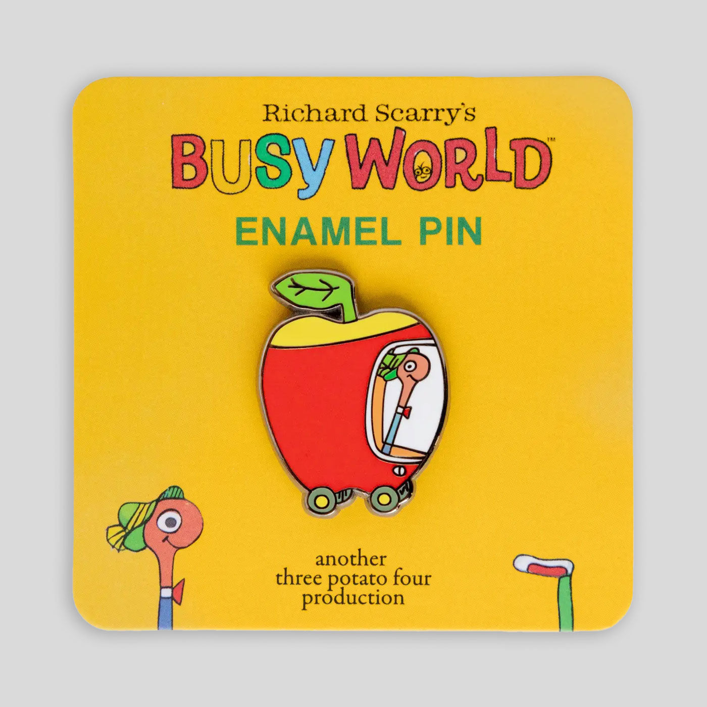 3P4 X Richard Scarry®  | Apple Car Enamel Pin