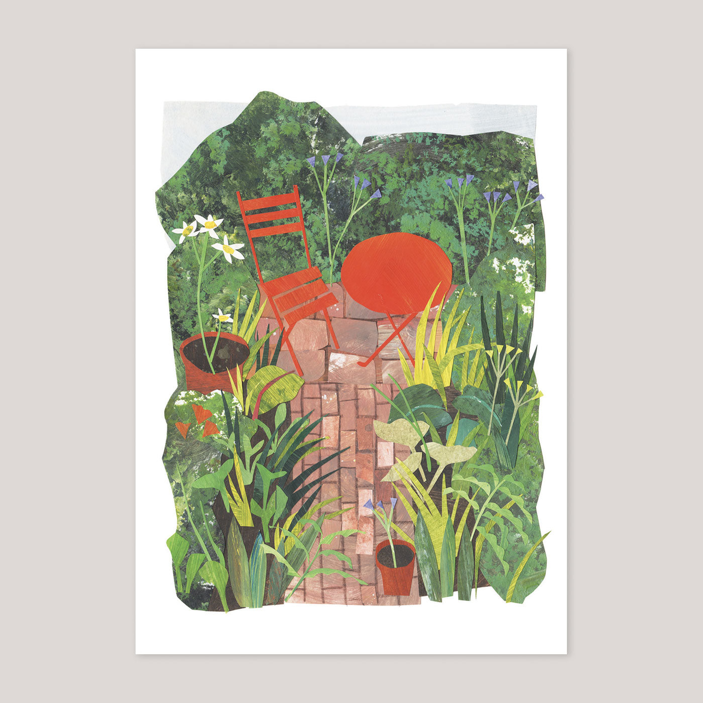 Clover Robin | 'Red Table and Chair in The Garden' card