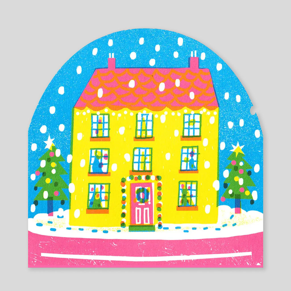 The Printed Peanut | Large Snowglobe Card - House