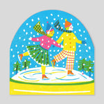 The Printed Peanut | Large Snowglobe Card - Ice Skaters
