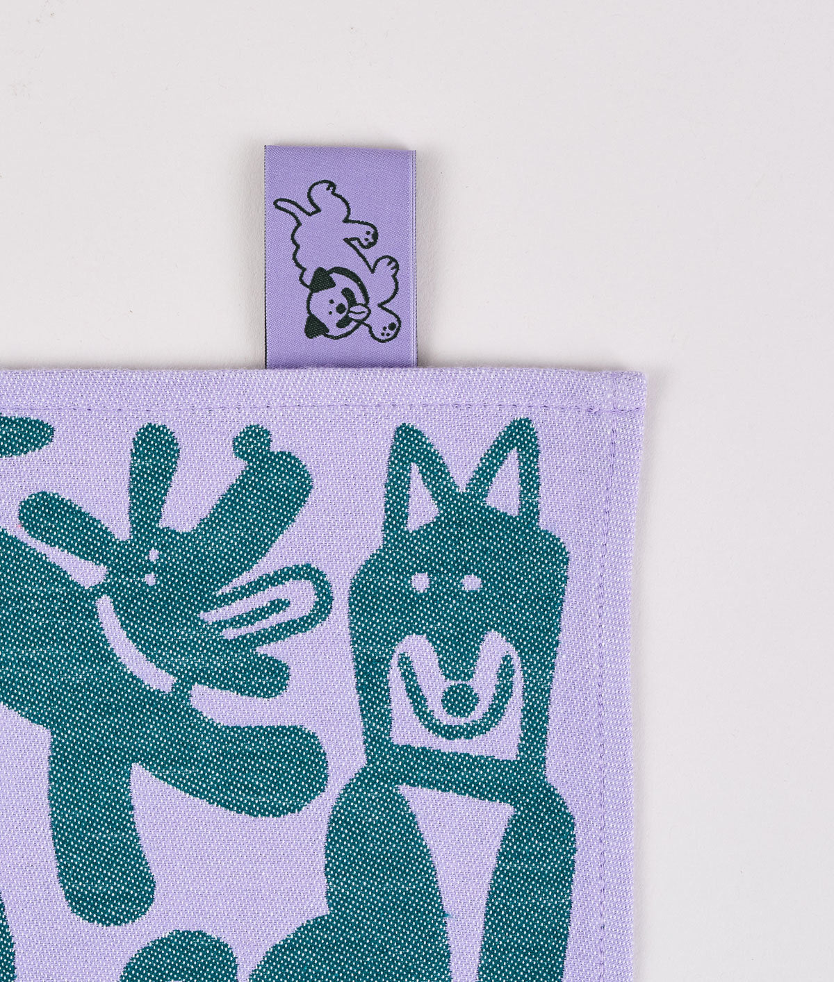 Dogs Day Out Tea Towel (Lilac/Green) | Cari Vander Yacht