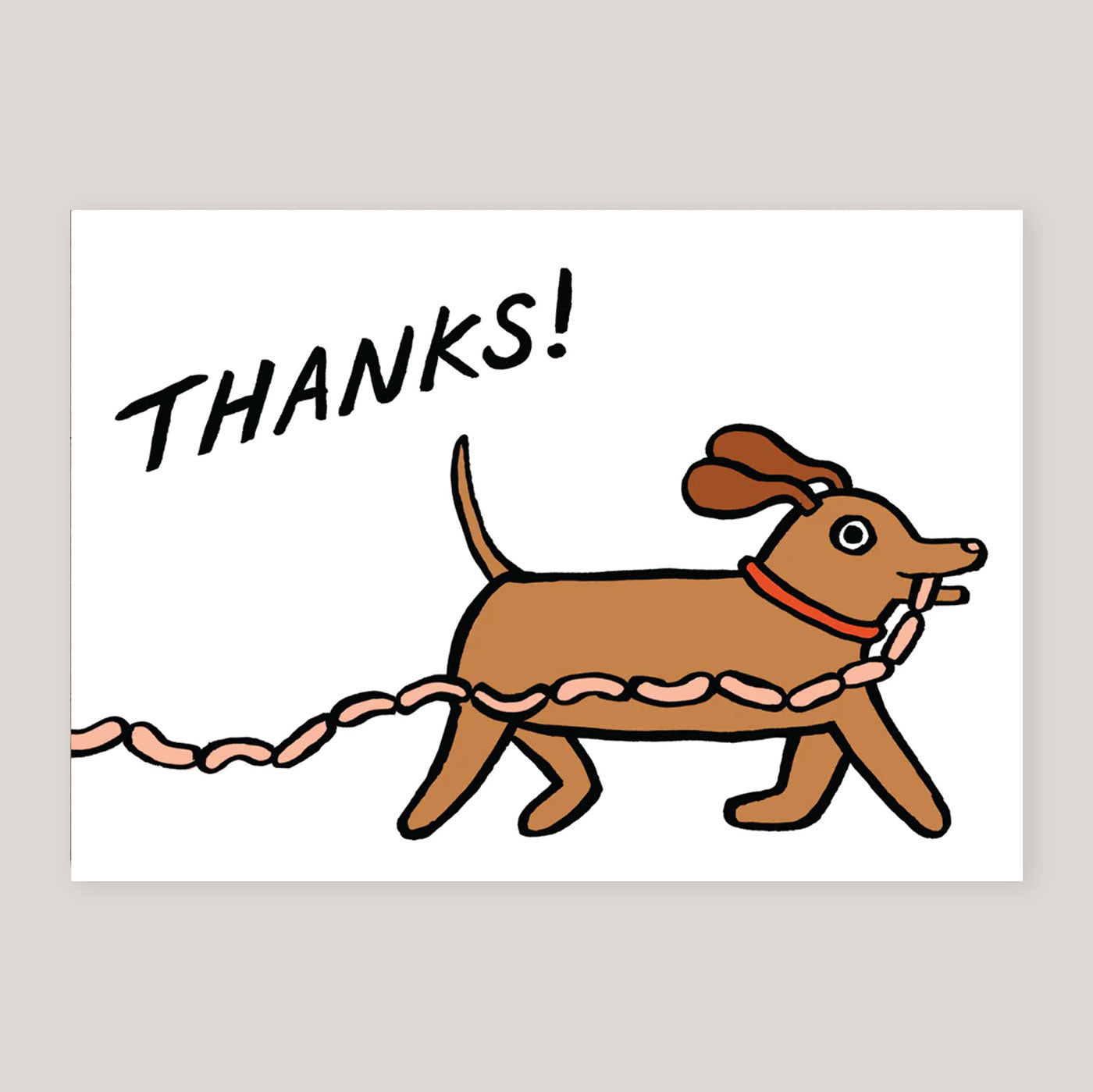 Alice Bowsher For Wrap | 'Thanks Sausages' Card