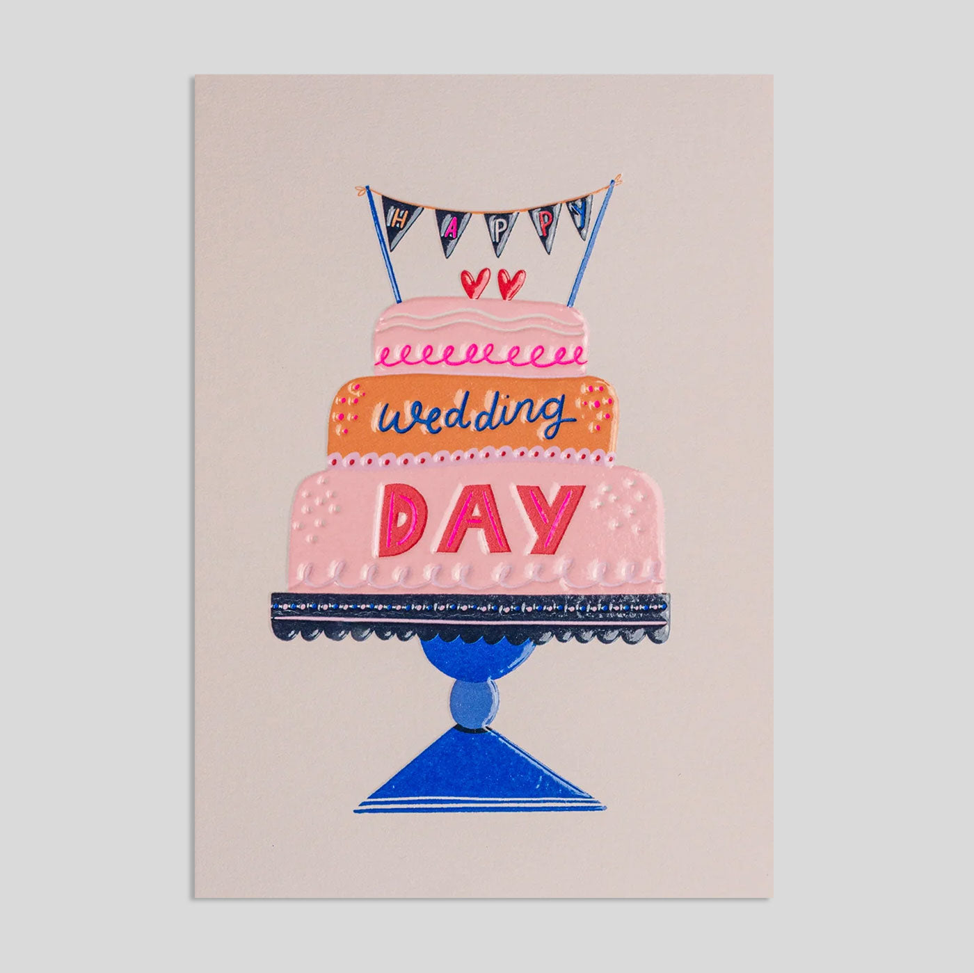 Jessica Smith For Lagom | Happy Wedding Day Decorative Cake Card