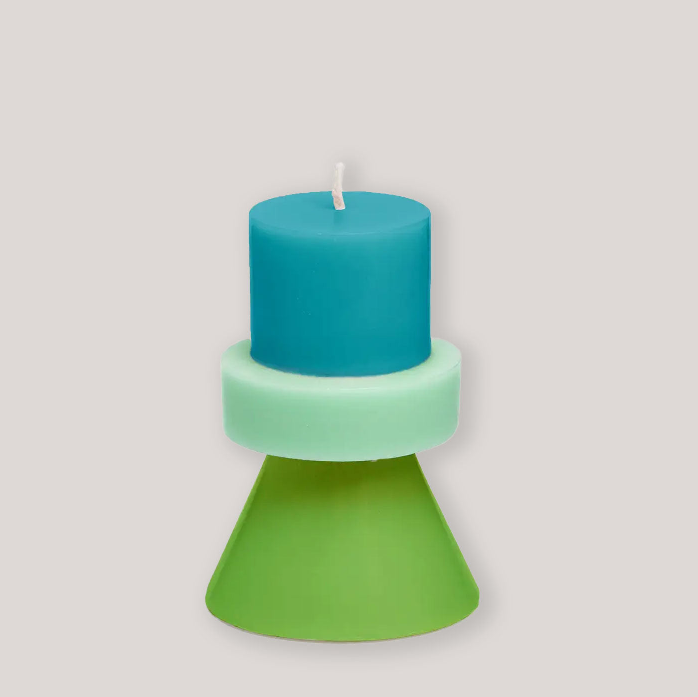 Yod & Co Stack Candle - Green/Green/Green | Colours May Vary 