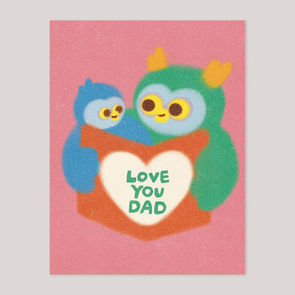Zoey Kim |Love You Dad Owls Kids Greetings Card