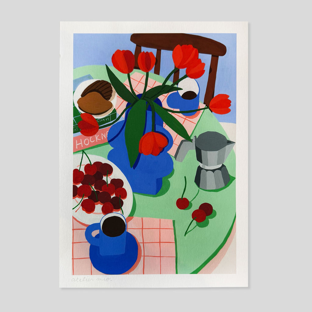 Atelier Mio | Teatime With Blue Vase A4 Print