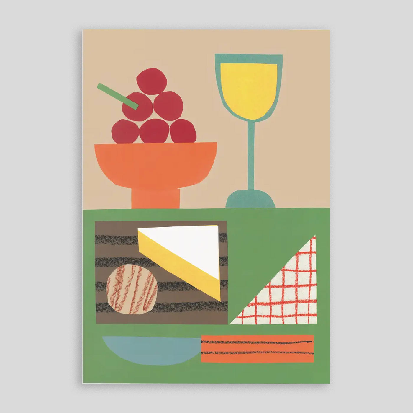 Molly Bland For Studio Boketto | Cheese And Wine Card