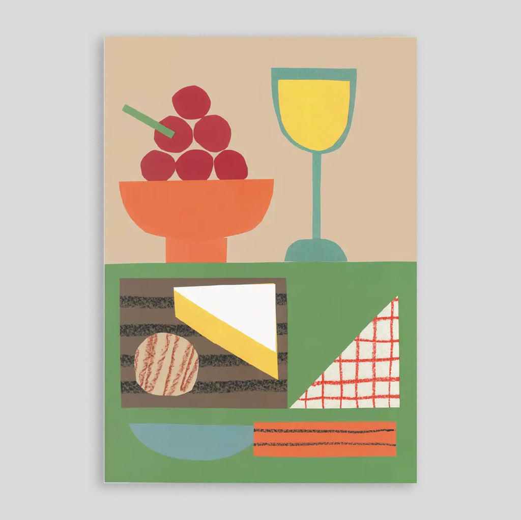 Molly Bland For Studio Boketto | Cheese And Wine Card