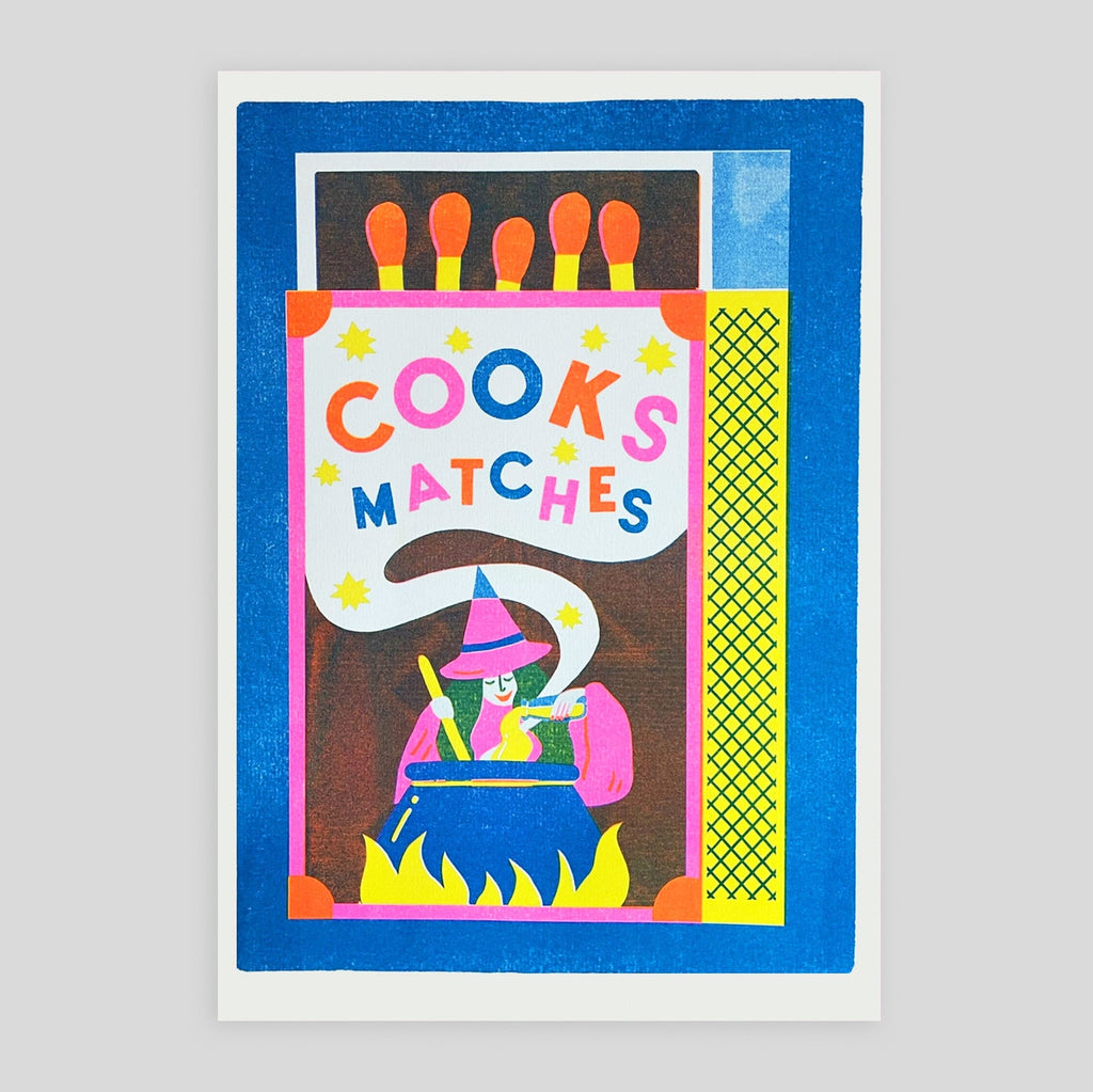 Naomi Wilkinson| Witch Matchbox Riso Print - A4 (Copy)