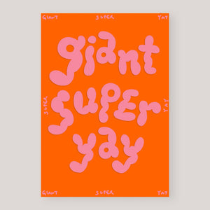 Micke Lindebergh for Wrap | 'Giant Super Yay' Embossed Card