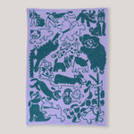 Dogs Day Out Tea Towel (Lilac/Green) | Cari Vander Yacht