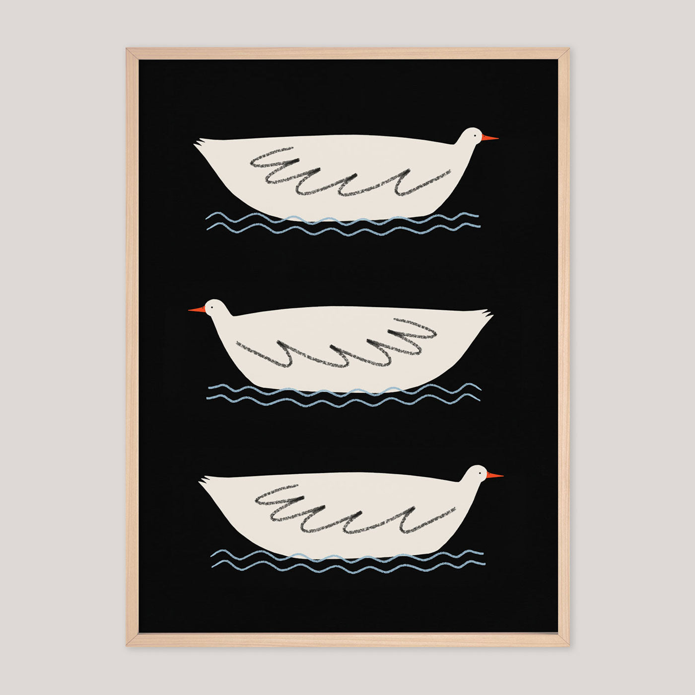 Little Black Cat | Three Ducks Print