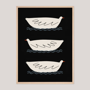 Little Black Cat | Three Ducks Print