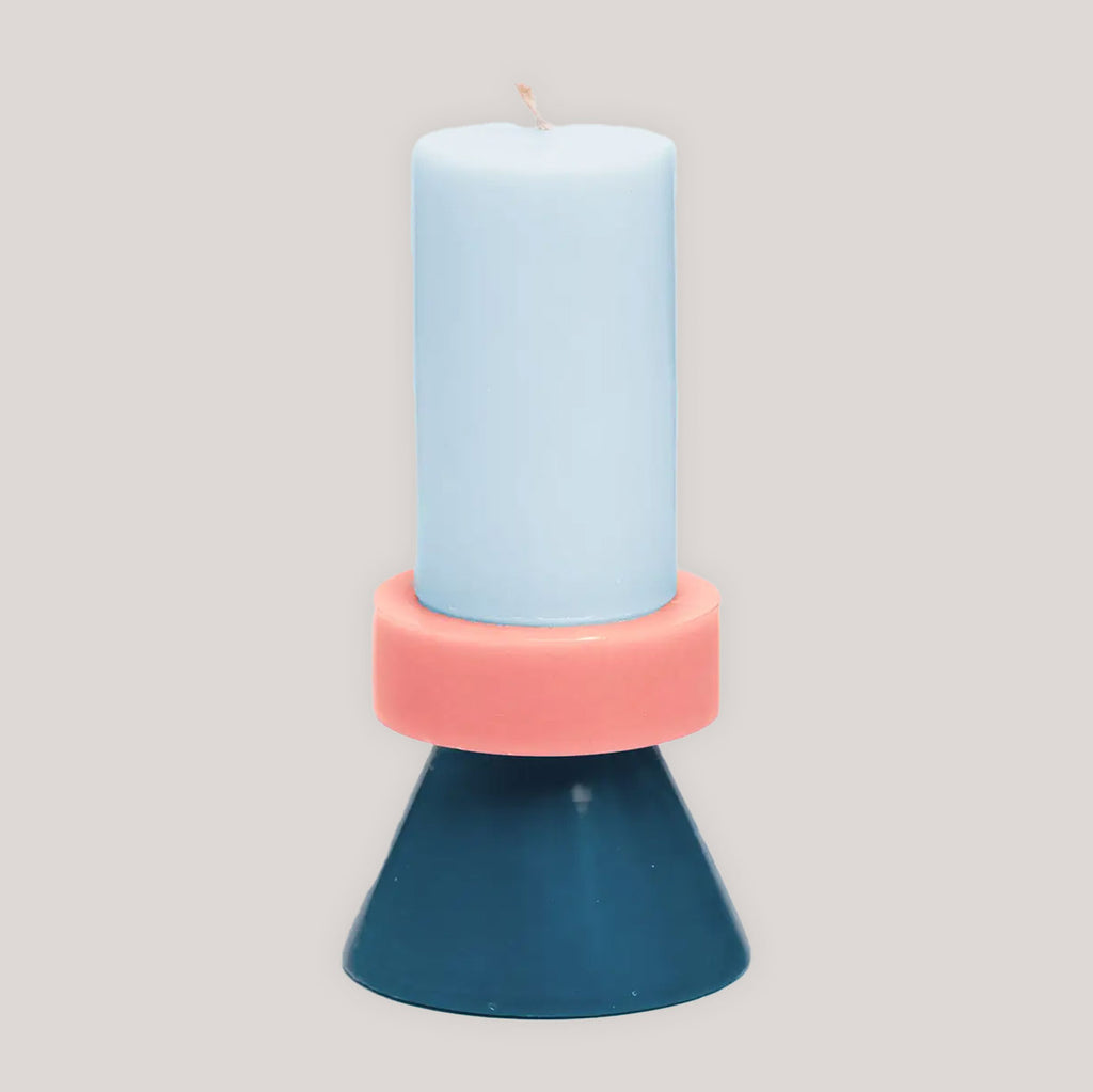 Yod & Co Tall Stack Candle - Blues/Peach