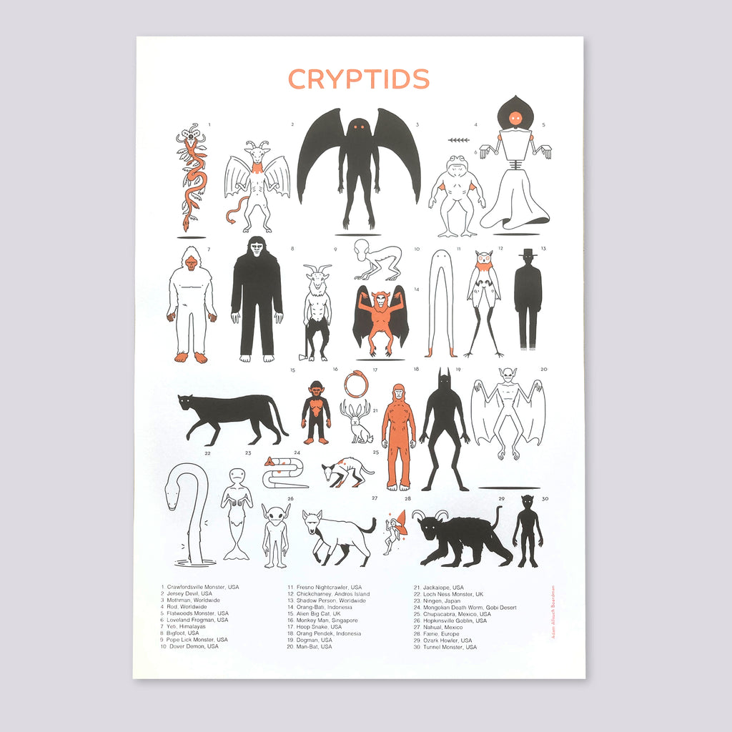 Cryptids A3 Print | Adam Allsuch Boardman