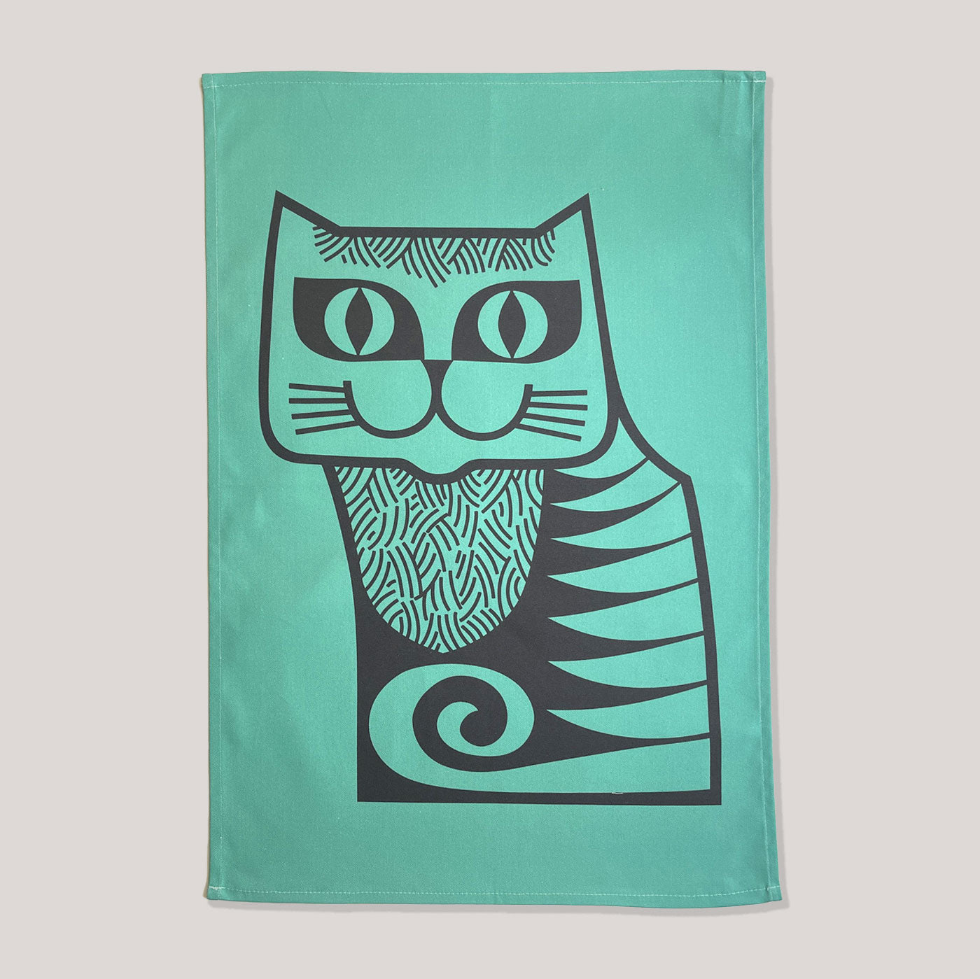 Hornsea Tea towel | Cat (Teal)
