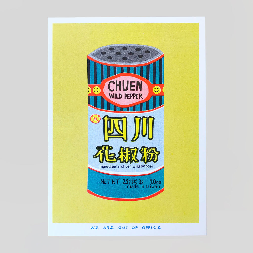A Tin Can Of Chuen Pepper Riso Print - We Are Out Of Office. - Colours May Vary 