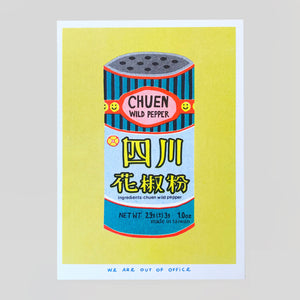 A Tin Can Of Chuen Pepper Riso Print - We Are Out Of Office. - Colours May Vary 